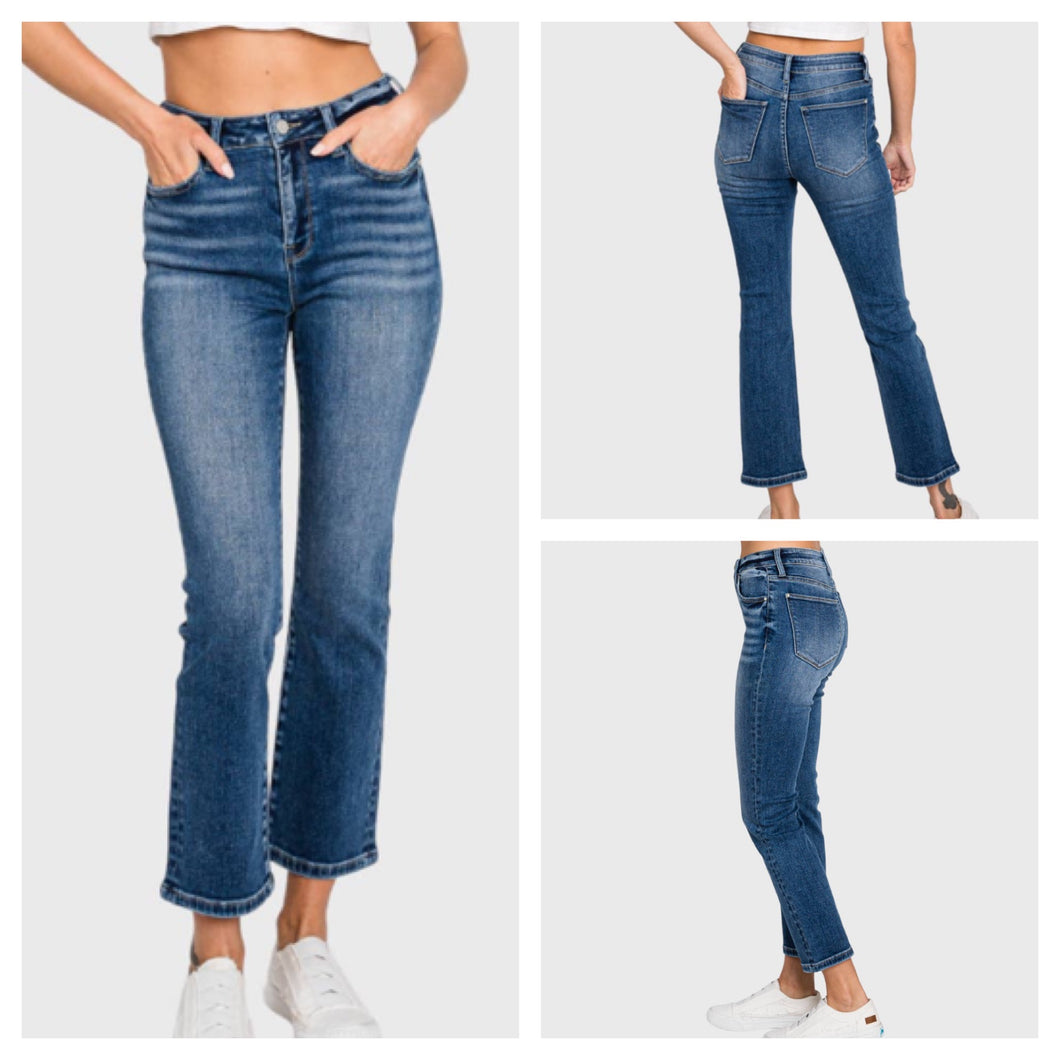 FINAL SALE High Rise Crop Slim Straight Jeans