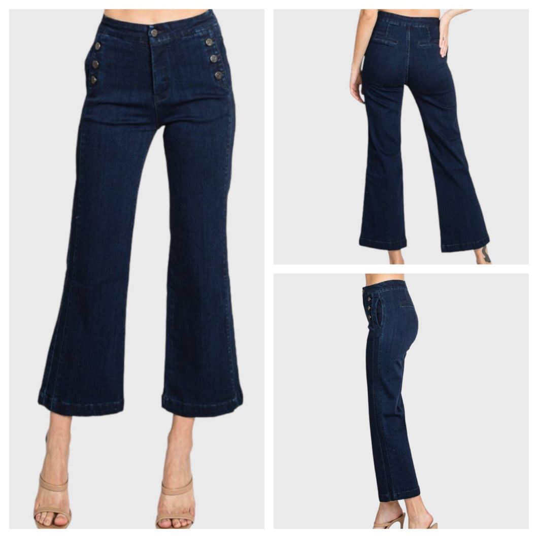 FINAL SALE High Rise Cropped Sailer Jeans